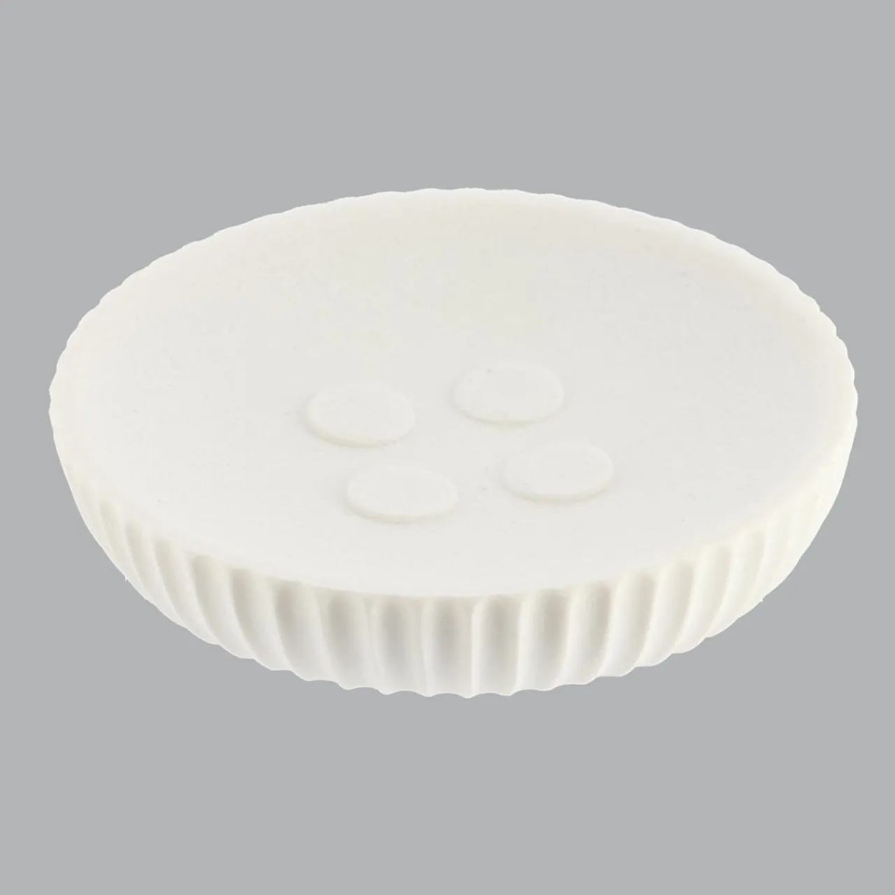 TENDANCE Set d'accessoires salle de bain résine Strié Blanc