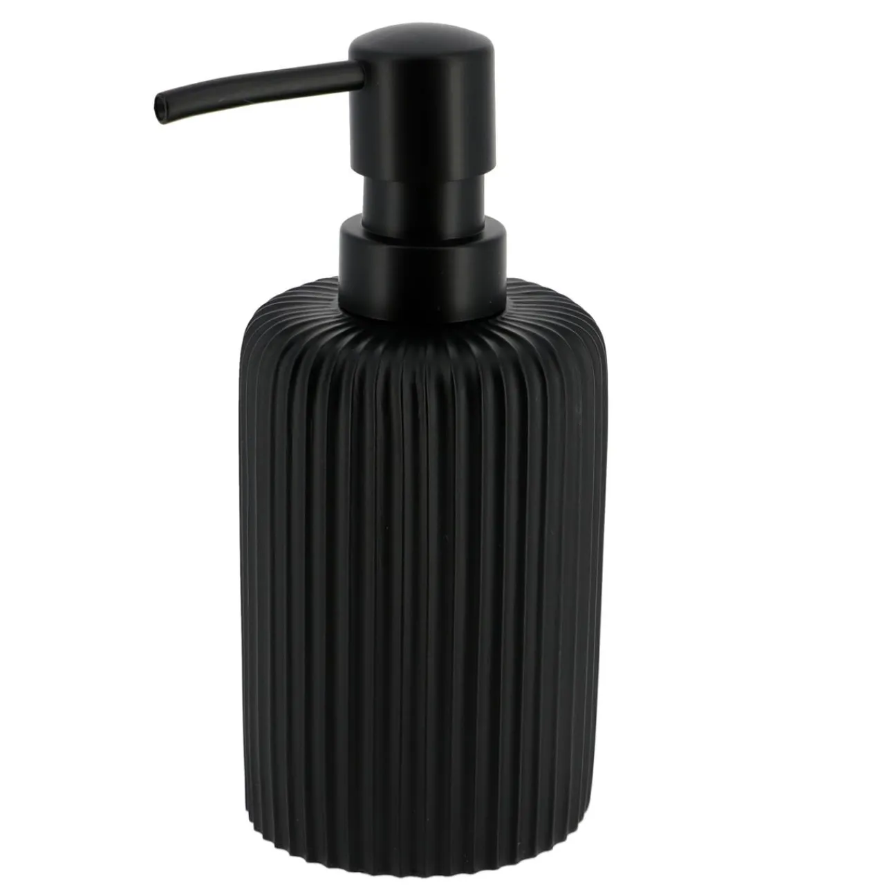 TENDANCE Set d'accessoires salle de bain résine Strié Noir Clearance