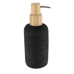 TENDANCE Set d'accessoires salle de bain effet Maille Noir Outlet