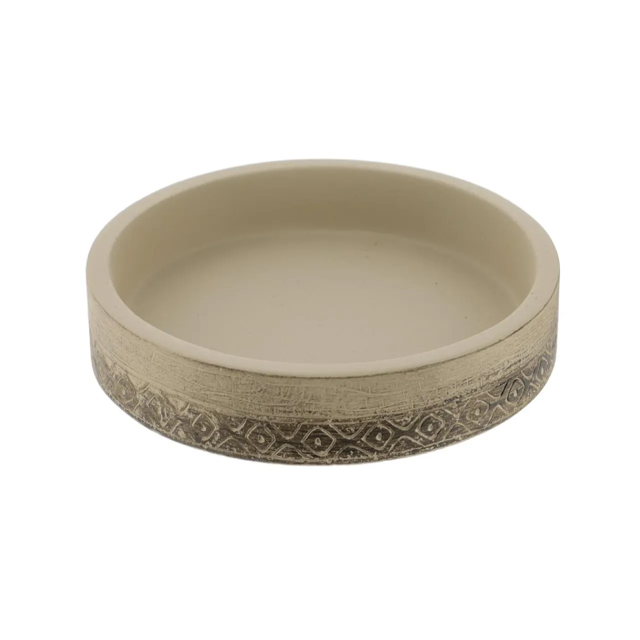 TENDANCE Set d'accessoires salle de bain ciment Tanger Naturel
