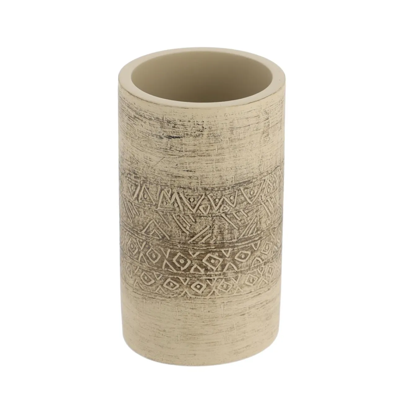 TENDANCE Set d'accessoires salle de bain ciment Tanger Naturel