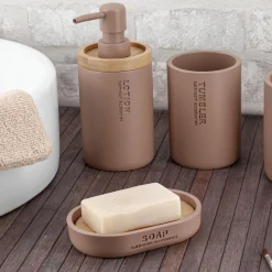 TENDANCE Set d'accessoires salle de bain Purebamboo Cappuccino Marron Online