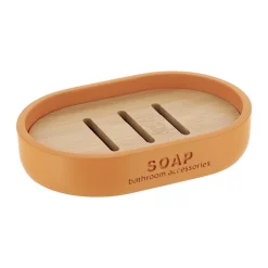 TENDANCE Set d'accessoires salle de bain Purebamboo Jaune moutarde Discount