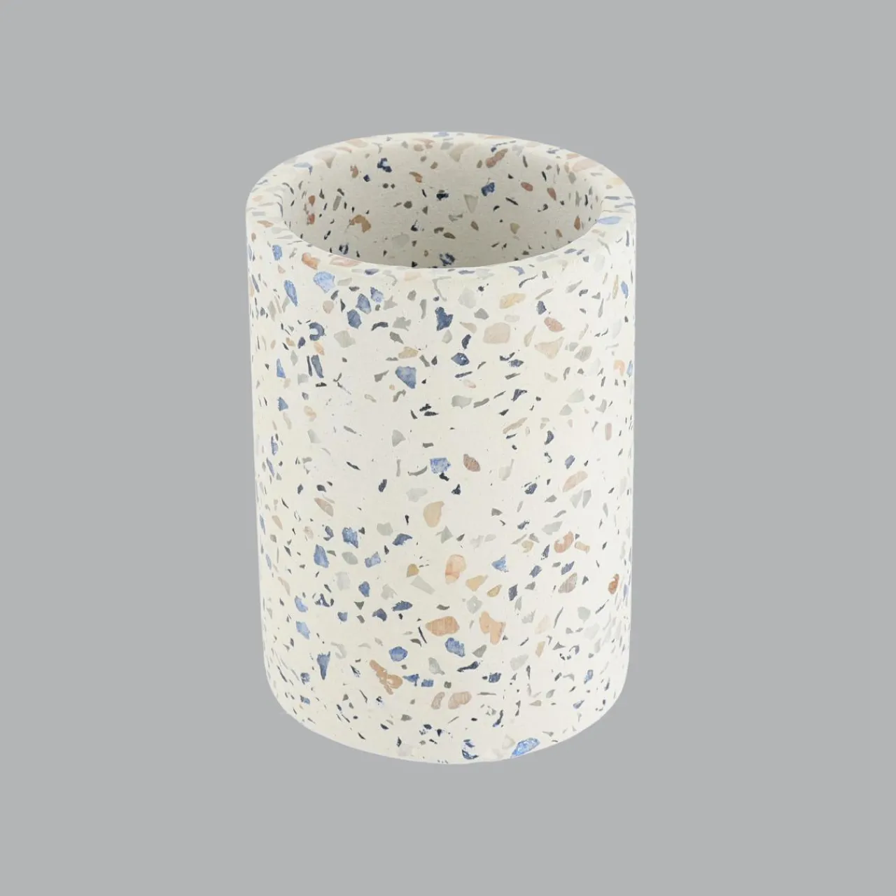 TENDANCE Set d'accessoires salle de bain ciment Terrazzo Blanc Online