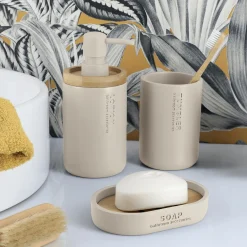 TENDANCE Set d'accessoires salle de bain Purebamboo Beige Sale