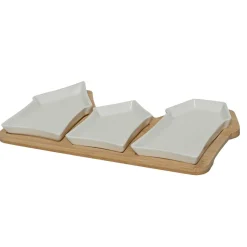KAEMINGK Set à tapas 3 assiettes (17 x 33 cm) Maisonnettes hes Blanc Hot
