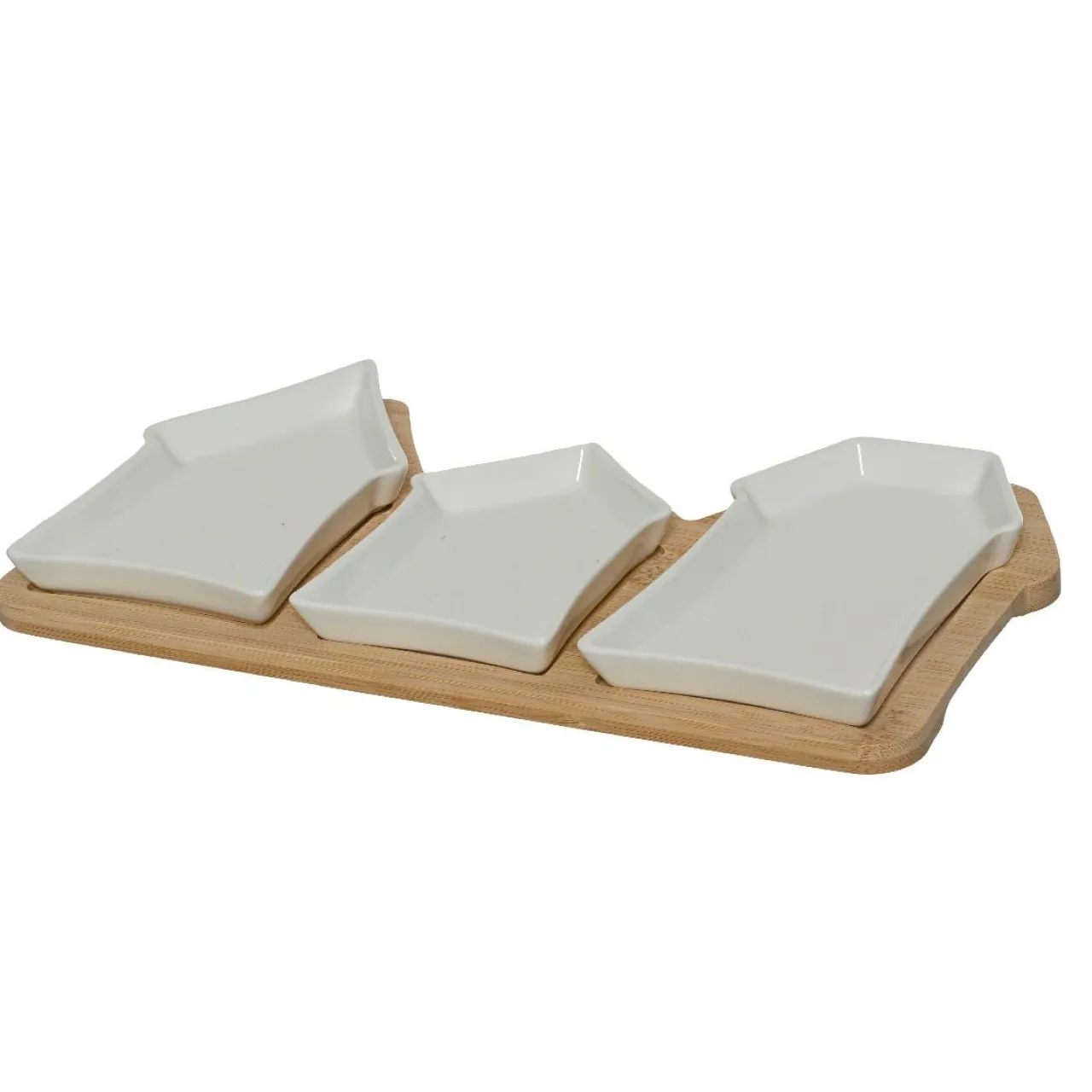 KAEMINGK Set à tapas 3 assiettes (17 x 33 cm) Maisonnettes hes Blanc Hot