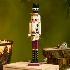 KAEMINGK Soldat Casse-noisette en bois (H50 cm) Gaby et son tambour Impérial Blanc Sale