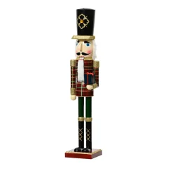KAEMINGK Soldat Casse-noisette en bois (H76 cm) Igor Tartan écossais Noir Discount
