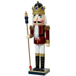 KAEMINGK Soldat Casse-noisette en bois (H38 cm) Augustin le prince Bordeaux Best