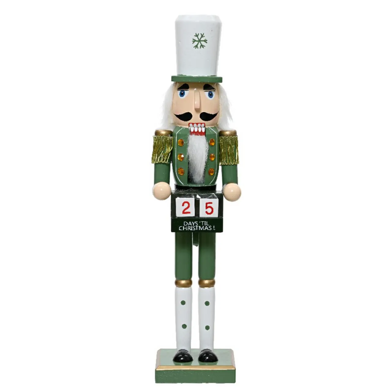 KAEMINGK Soldat Casse-noisette en bois (H38 cm) Henri et Calendrier Vert Clearance