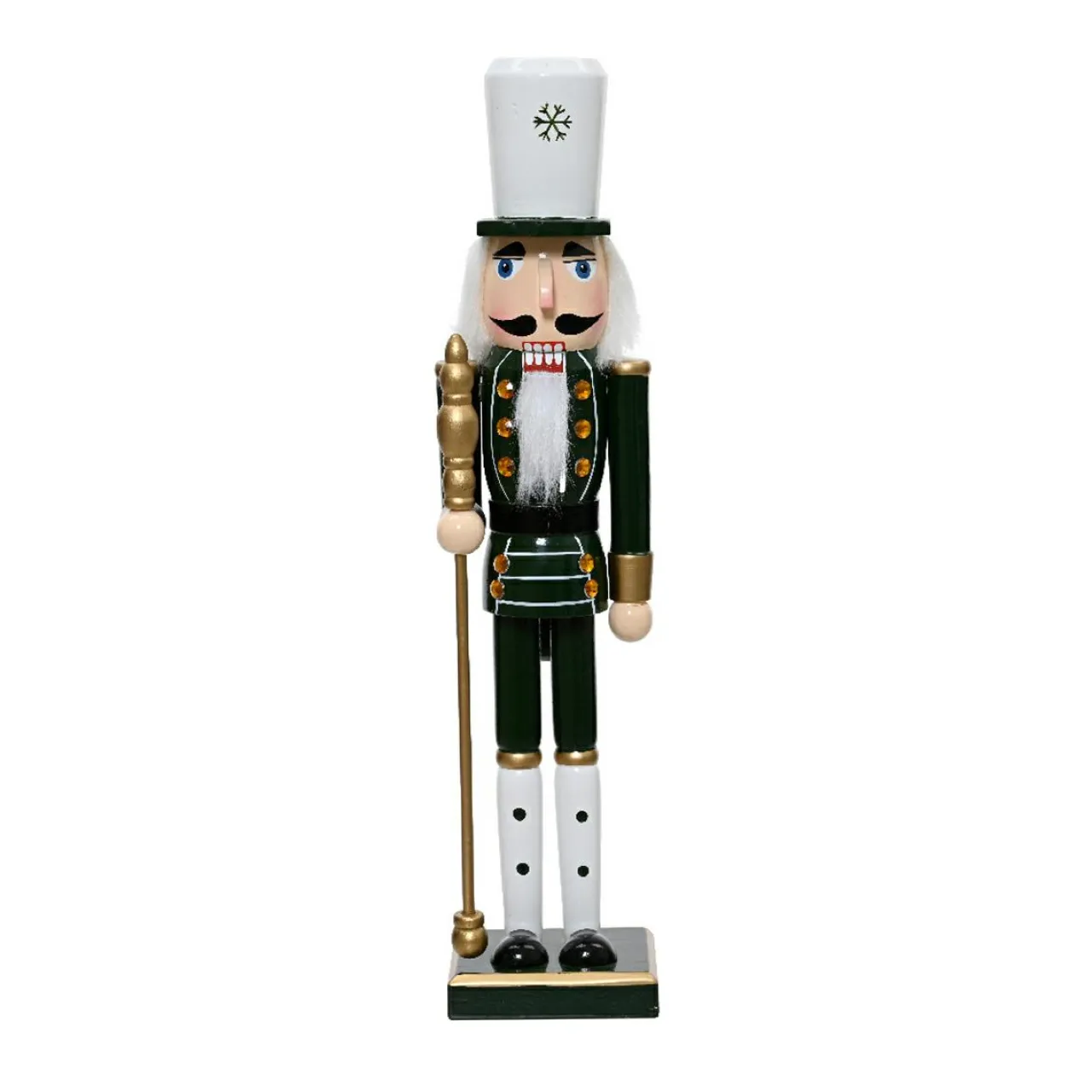 KAEMINGK Soldat Casse-noisette en bois (H76 cm) Ernest Flocon foncé Vert Sale