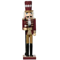 KAEMINGK Soldat Casse-noisette Musical en bois (H38 cm) Edouard Impérial Lie de vin Bordeaux