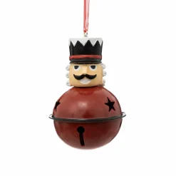 Feeric Lights & Christmas Soldat Casse-noisette à suspendre (H8 cm) Grelot Rouge