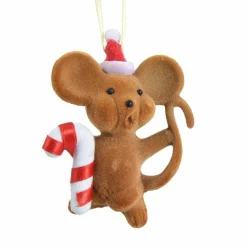 KAEMINGK Souris de Noël (H9 cm) Patzy Marron New