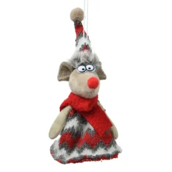 KAEMINGK Souris à suspendre (H15 cm) Pip écharpe douillette Rouge Clearance