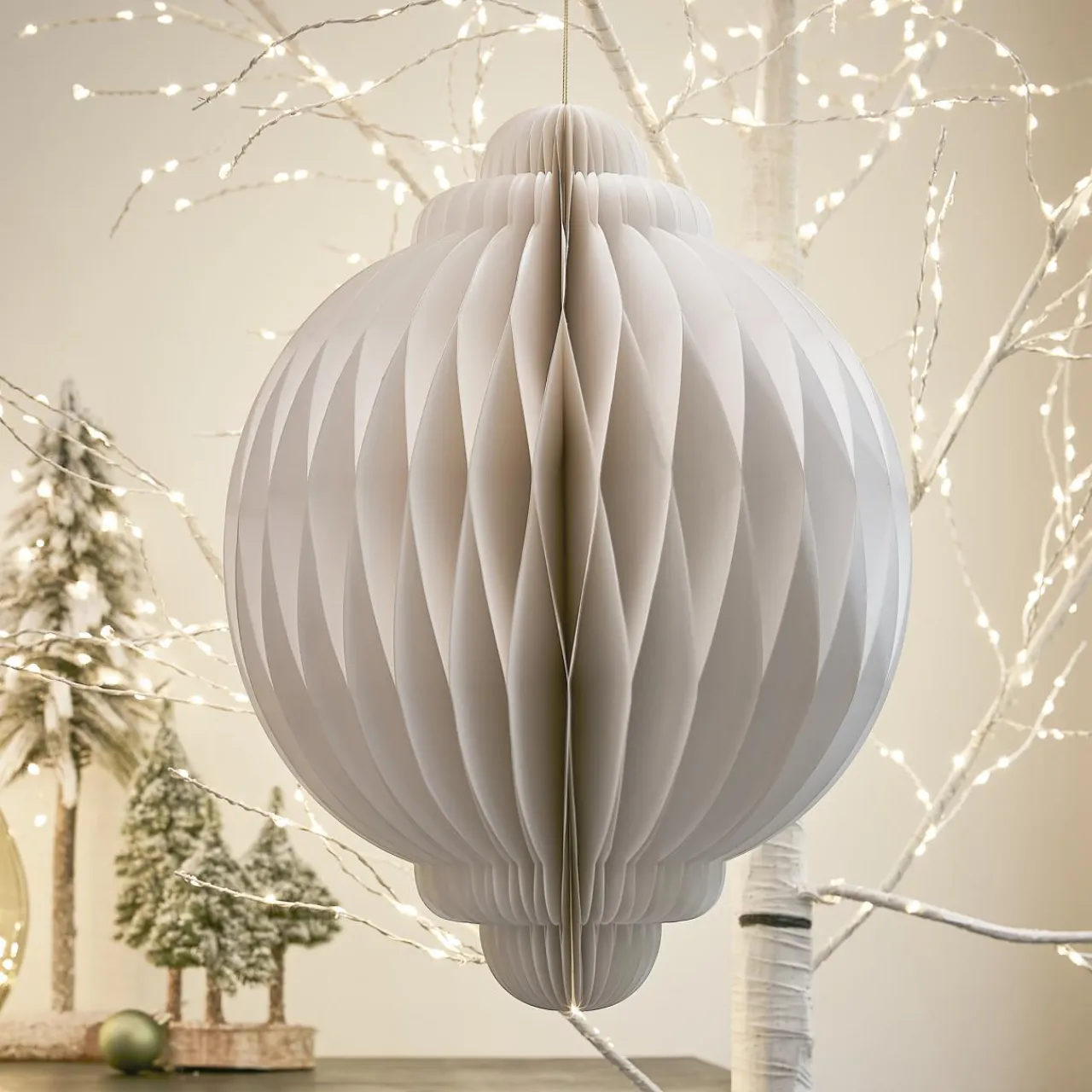 KAEMINGK Sphère en papier à suspendre (H40 cm) Fermeture Magnétique Blanc Online