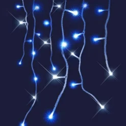 BLACHERE Stalactite lumineuse interconnectable 8 m 160 LED Flash Bicolore Blanc froid et Bleu Bicolore Bleu Blanc froid Best