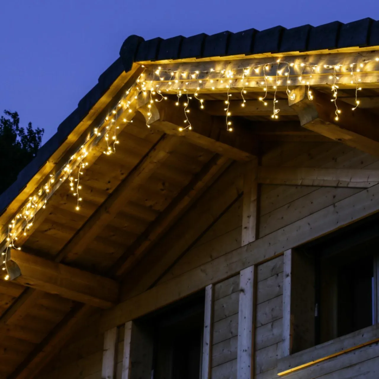 EMINZA Stalactite lumineuse 20 m 490 LED câble blanc Stars Blanc chaud Blanc Chaud - câble blanc Discount