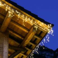 EMINZA Stalactite lumineuse 20 m 490 LED câble blanc Stars Blanc chaud Blanc Chaud - câble blanc Discount