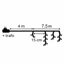 EMINZA Stalactite lumineuse 7,50 m 175 LED câble blanc Stars Blanc chaud Blanc Chaud - câble blanc Clearance