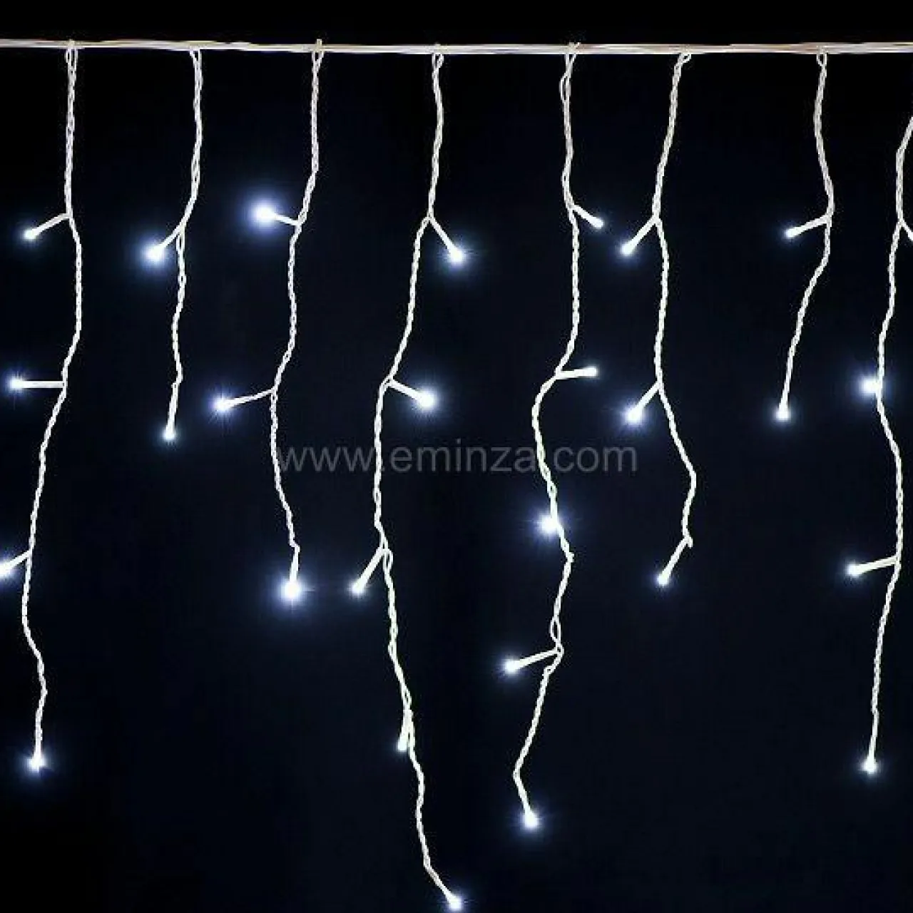 EMINZA Stalactite lumineuse 7,50 m 175 LED câble blanc Stars Blanc froid Blanc Froid - câble blanc Best