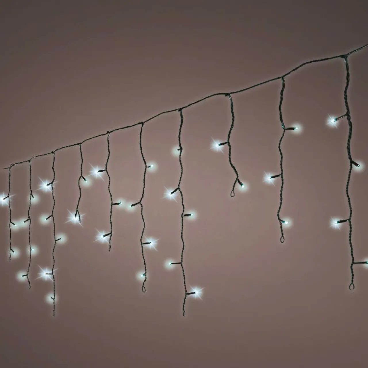 EMINZA Stalactite lumineuse 11 m 259 LED câble noir Stars Blanc froid Blanc Froid - câble noir New