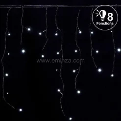 EMINZA Stalactite lumineuse 7,50 m 175 LED câble noir Blanc froid Discount