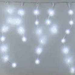 KOOPMAN Stalactite lumineuse 9,50 m 480 LED câble transparent Icicle Blanc froid Best