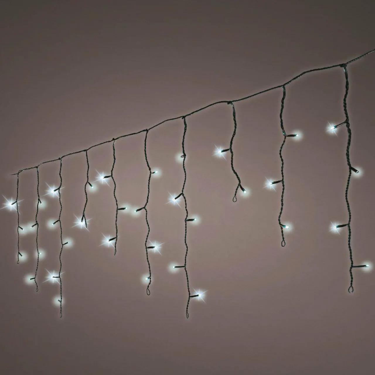 KAEMINGK Stalactite lumineuse 5 m 119 LED câble noir Stars Blanc froid Blanc Froid - câble noir Outlet