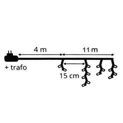 KAEMINGK Stalactite lumineuse 11 m 259 LED câble noir Stars Blanc froid Blanc Froid - câble noir Online