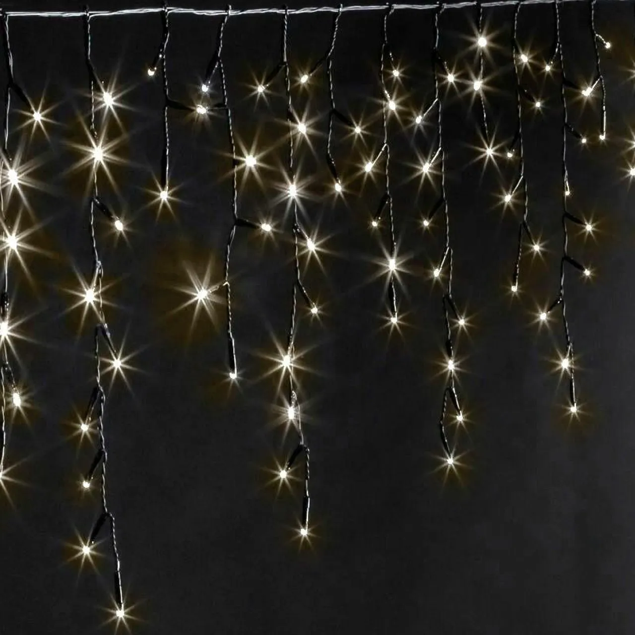 EMINZA Stalactite lumineuse 20 m 490 LED câble noir Stars Blanc chaud Blanc Chaud - câble noir Outlet
