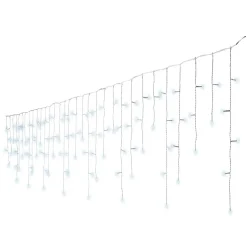 EMINZA Stalactite lumineuse 20 m 490 LED câble blanc Stars Blanc froid Blanc Froid - câble blanc