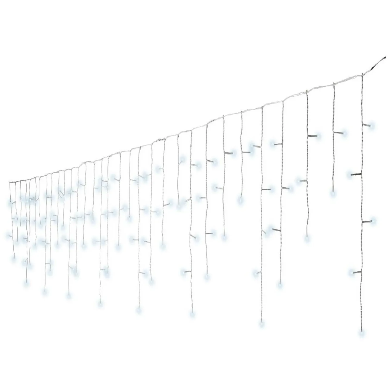 EMINZA Stalactite lumineuse 20 m 490 LED câble blanc Stars Blanc froid Blanc Froid - câble blanc