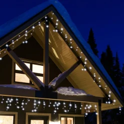 EMINZA Stalactite lumineuse 11 m 259 LED câble blanc Stars Blanc froid Blanc Froid - câble blanc Best