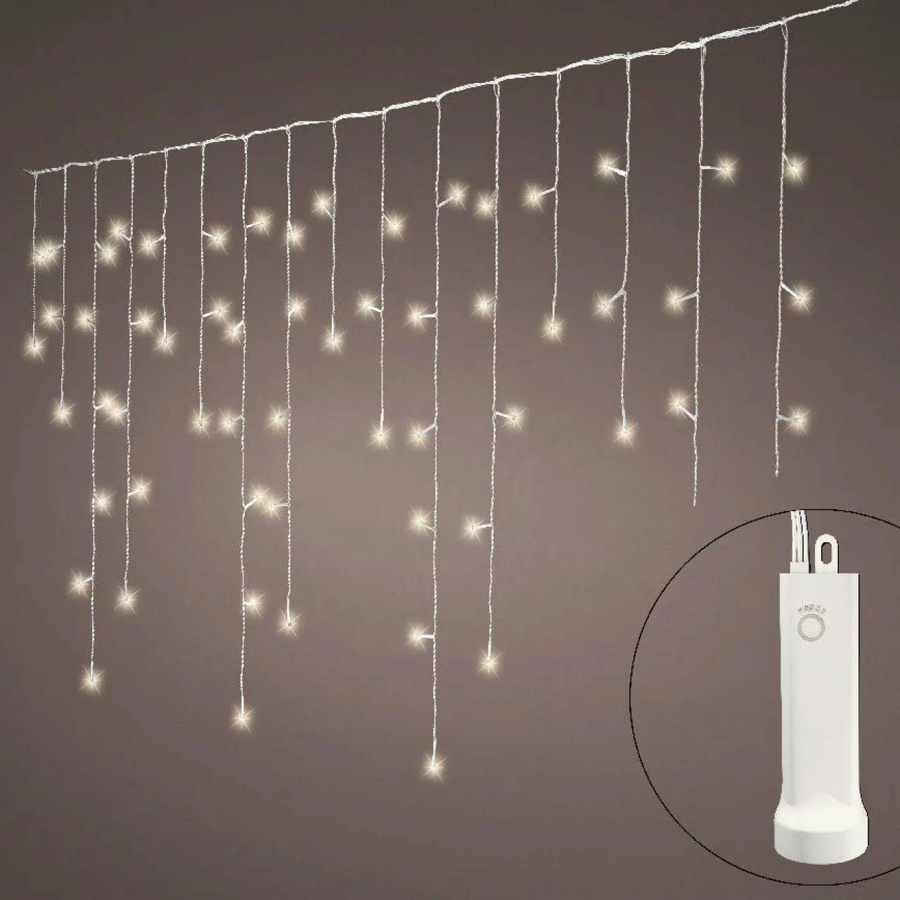 KAEMINGK Stalactite lumineuse à piles 7 m 192 LED Durawise Blanc chaud Clearance