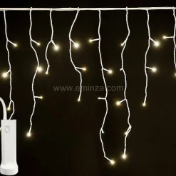 KAEMINGK Stalactite lumineuse à piles 14 m 384 LED câble blanc Durawise Blanc chaud Discount