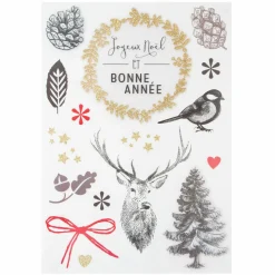 Feeric Lights & Christmas Stickers pour fenêtre Forêt Gris Hot