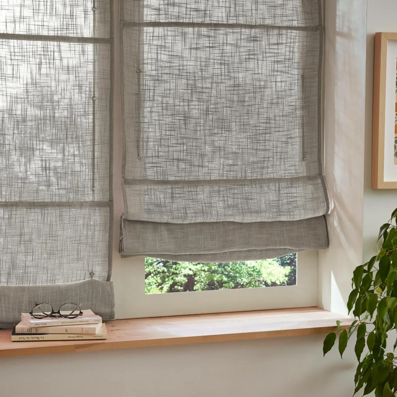 EMINZA Store bateau passe-tringle (60 x 180 cm) Robin Taupe New