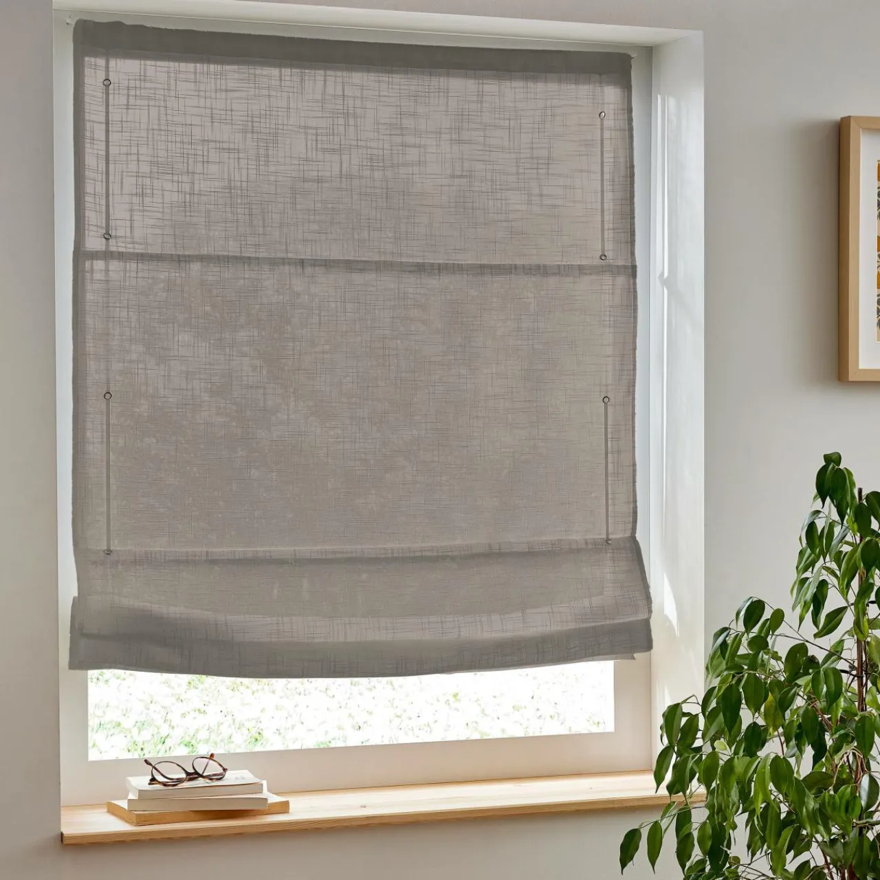 EMINZA Store bateau passe-tringle (90 x 180 cm) Robin Taupe Online