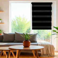 LUANCE Store enrouleur Jour / Nuit (45 x 180 cm) Noir