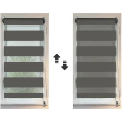 LUANCE Store enrouleur Jour/Nuit (45 x 180 cm) Gris Anthracite Outlet