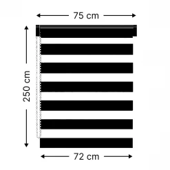 LUANCE Store enrouleur Jour / Nuit (75 x 250 cm) Blanc Outlet