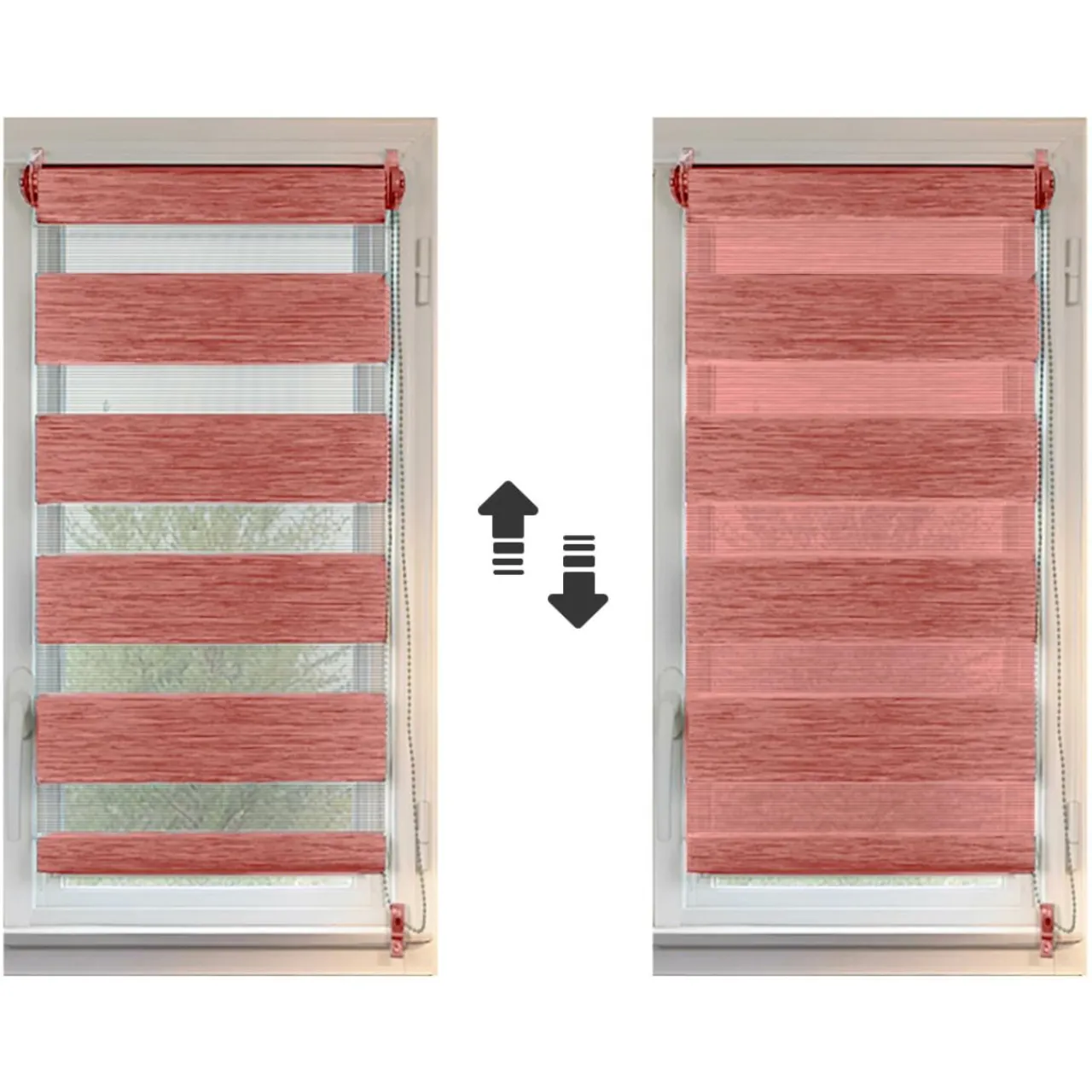 LUANCE Store enrouleur Jour / Nuit (45 x 90 cm) Terracotta Discount