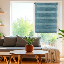 LUANCE Store enrouleur Jour / Nuit (60 x 180 cm) chiné Bleu Discount