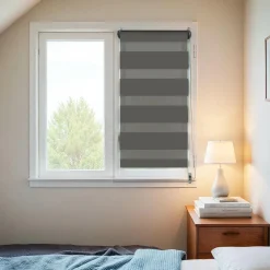 LUANCE Store enrouleur Jour/Nuit (45 x 90 cm) Gris Anthracite