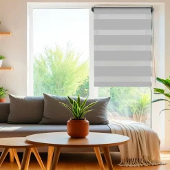 LUANCE Store enrouleur Jour / Nuit (45 x 180 cm) Gris clair Discount