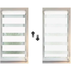 LUANCE Store enrouleur Jour / Nuit (60 x 90 cm) Blanc