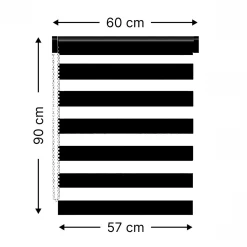 LUANCE Store enrouleur Jour / Nuit (60 x 90 cm) Blanc