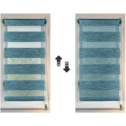 LUANCE Store enrouleur Jour / Nuit (75 x 180 cm) Bleu Online